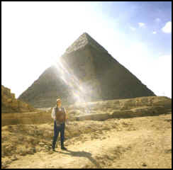 Ruth in front of Khafre pyramid, Giza CLICK to enlarge