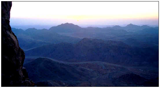 Early dawn from the top of Mount Sinai